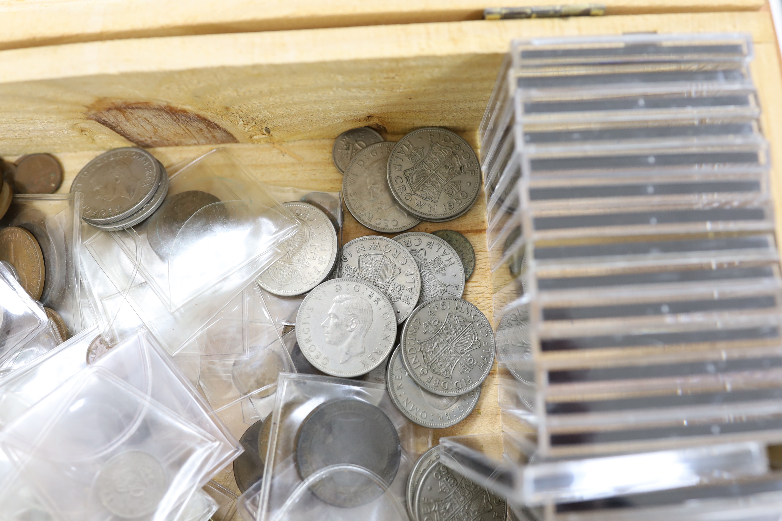 British coins, George VI to QEII including commemorative crowns, decimal coins sets, etc.